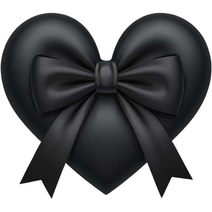 black heart with a large black bow emoji