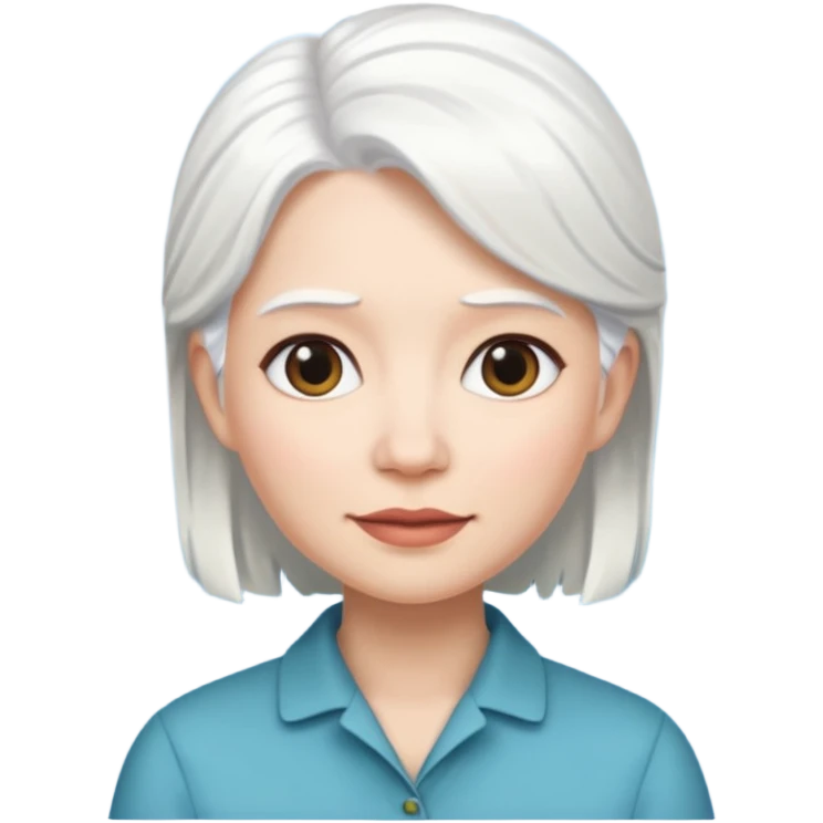 Woman: White Hair Memoji emoji