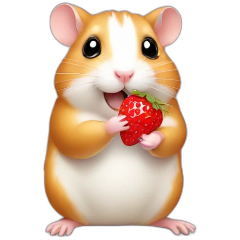 Hamster eating strawberry emoji