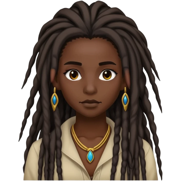 dark skin, pretty long aesthetic dreadlocks, baddie, pretty makeup emoji