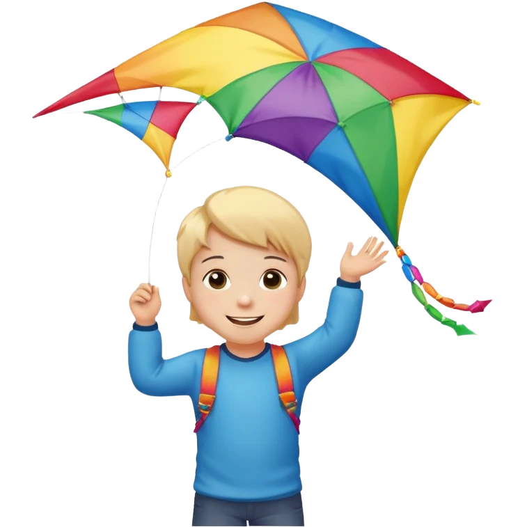 little kid with kite emoji