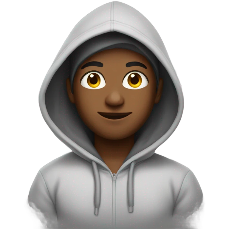 Addy wearing hoodie emoji