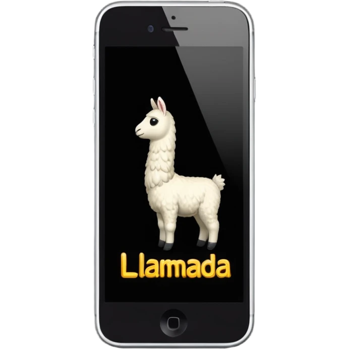 iphone  con fondo negro que diga "llamada" emoji