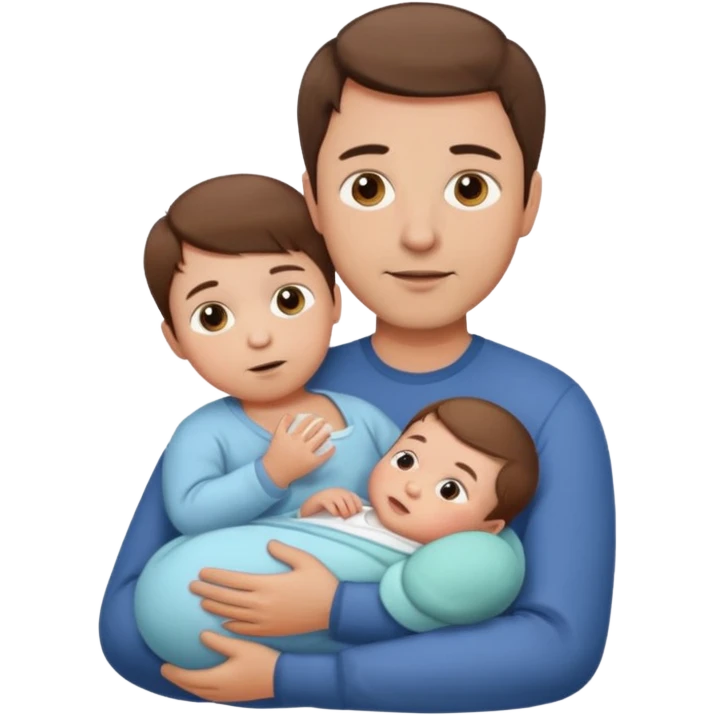 dad with short brown hair and fair skin with newborn baby  emoji