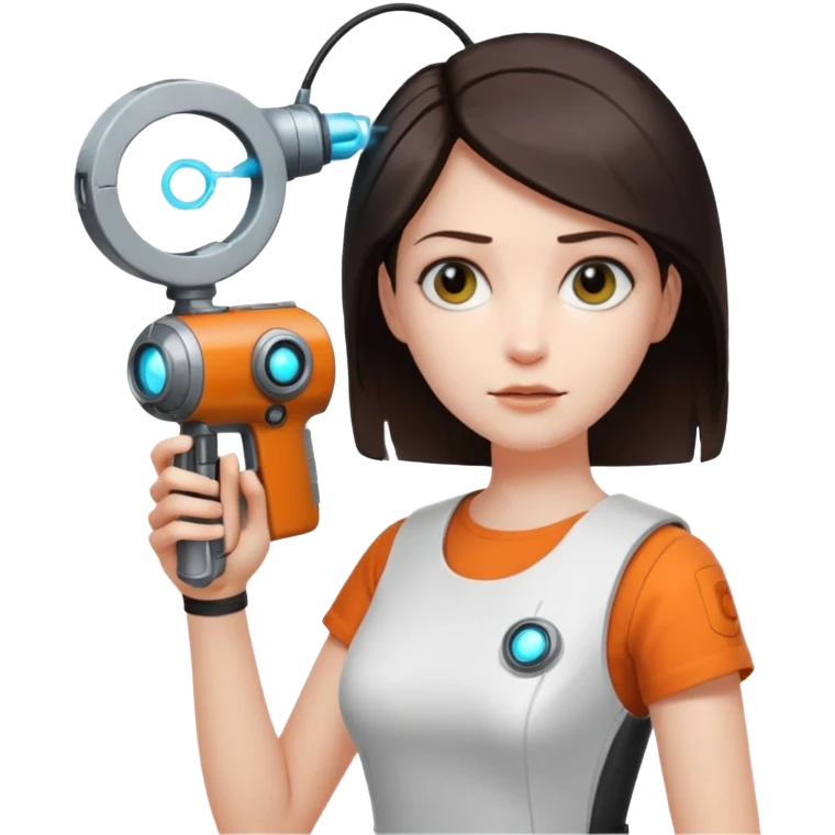 Chell portal gun glados emoji