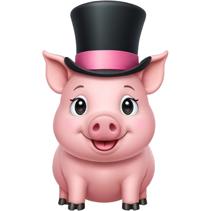 Pig wearing a top hat emoji