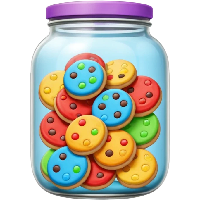 color cookies in jar emoji