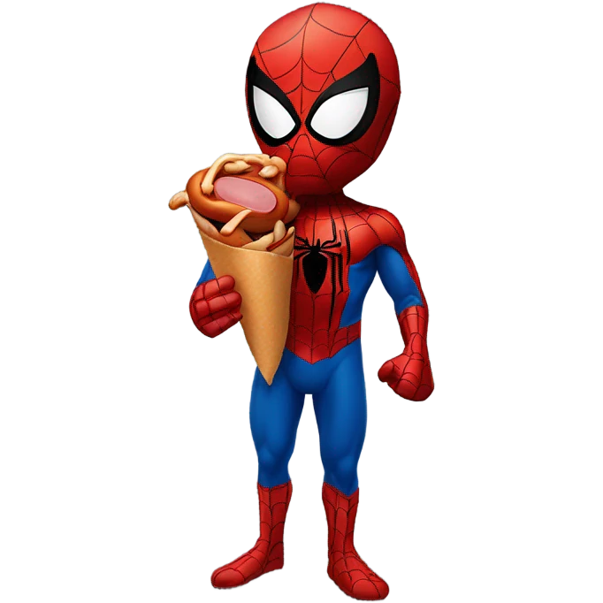 spider-man eating a hotdog  emoji