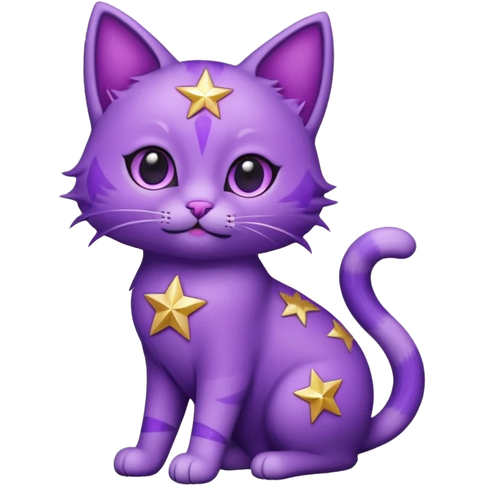 glitter purple Star cat emoji