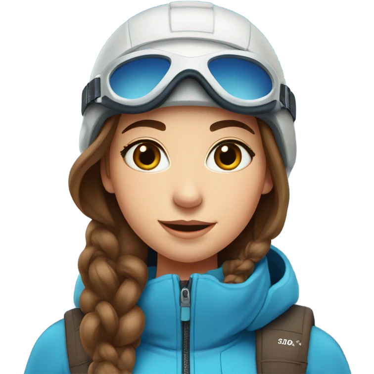 Pretty girl brown hair blue eyes Ski  emoji