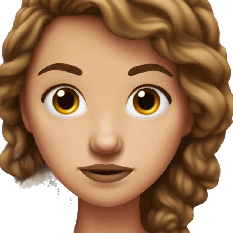 Mean girl with brown hair and scrunched nose emoji