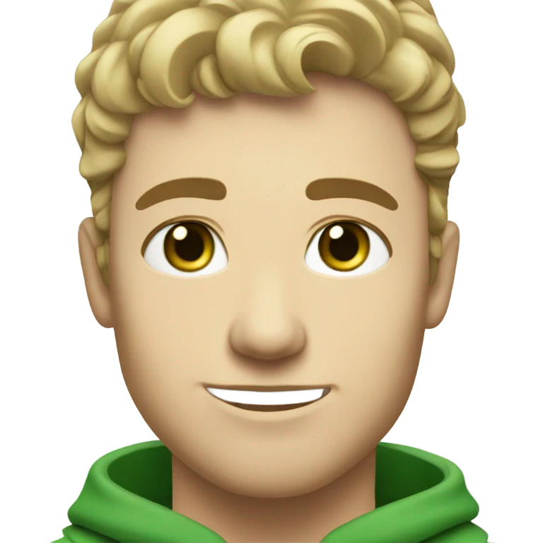 light skinned Caucasian male, green eyes, and light stubble emoji