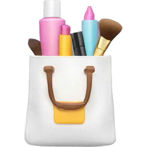 bag with cosmetics sticking out emoji