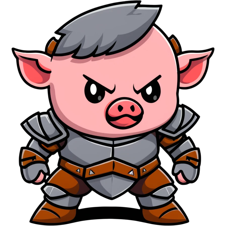 angry Minecraft baby Piglin in leather armor emoji