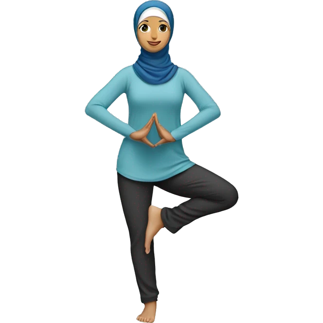 Hijabi-woman-doing-yoga-tree-pose emoji