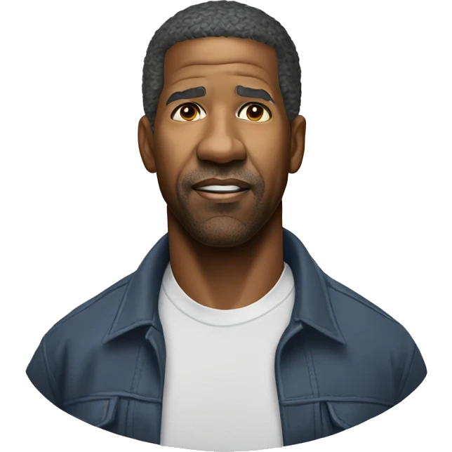 hyper realistic denzel washington wearing shirt emoji