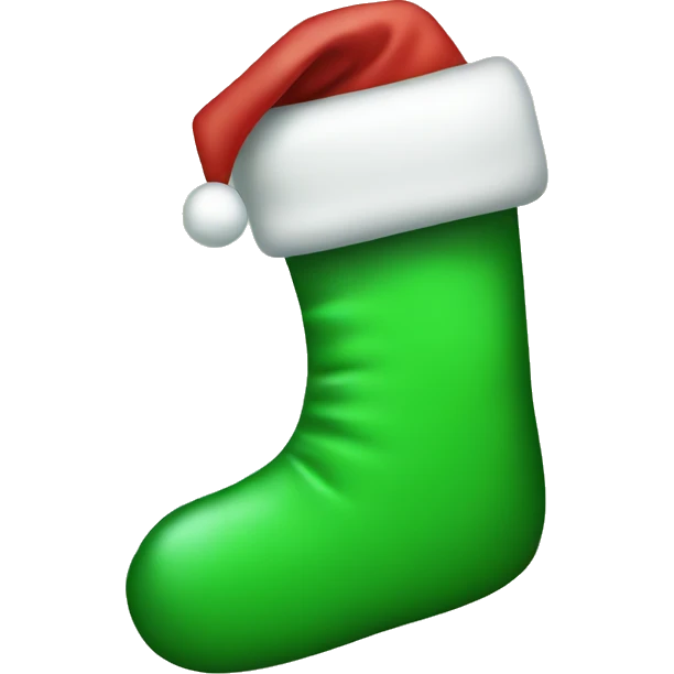 Green christmas stocking emoji