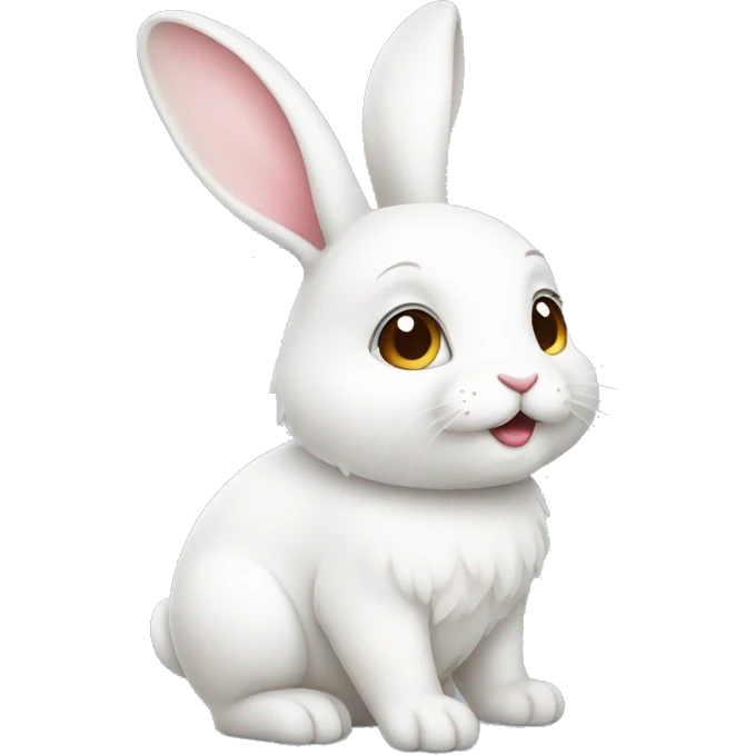 A cute white rabbit  emoji
