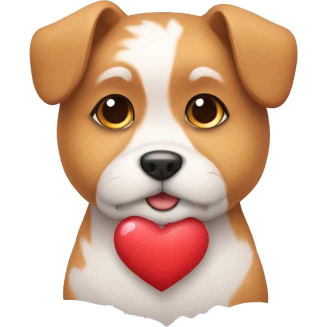 cute dogs with heart emoji
