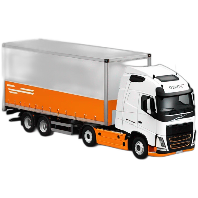 Volvo fh4 blanc décoré avec feux orange emoji