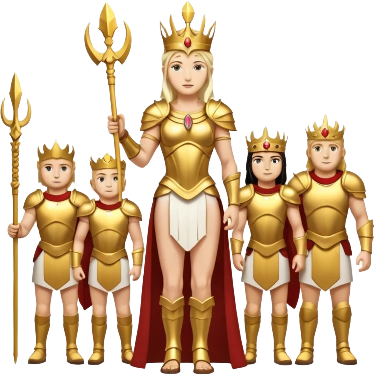 group of white trojans being led by a woman queen emoji