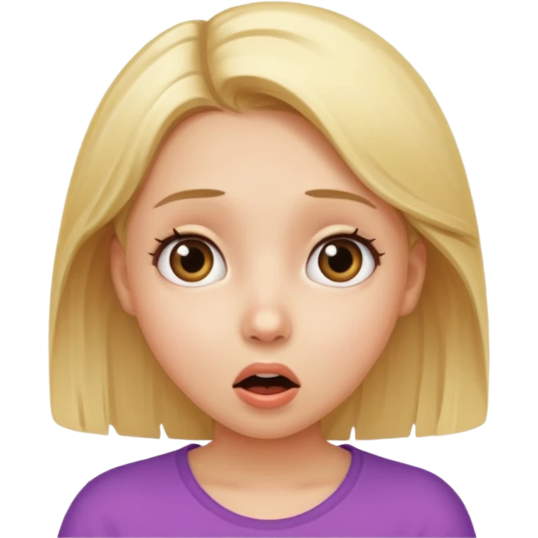 girl surprise face emoji