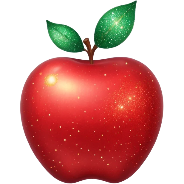 red glitter apple emoji
