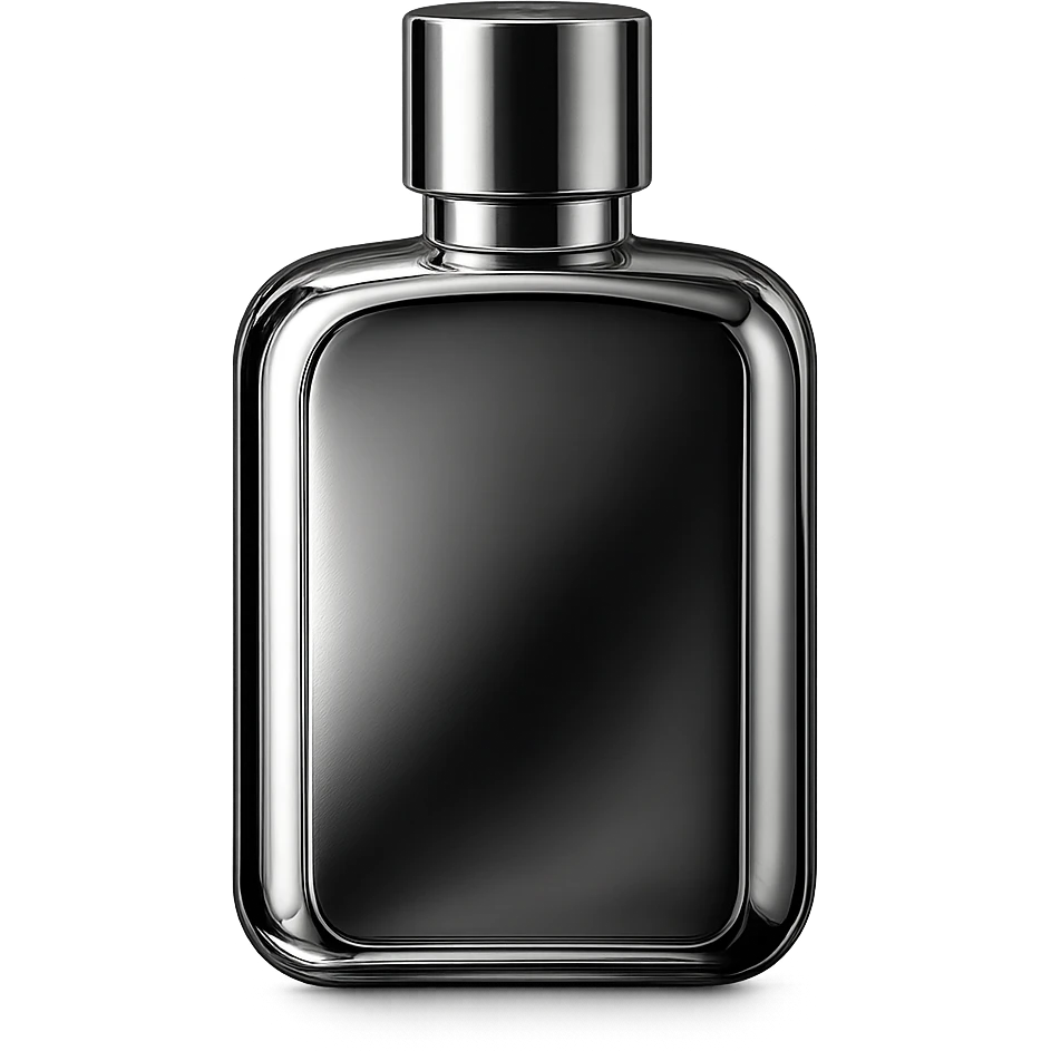 shiny chrome perfume bottle, chrome style emoji