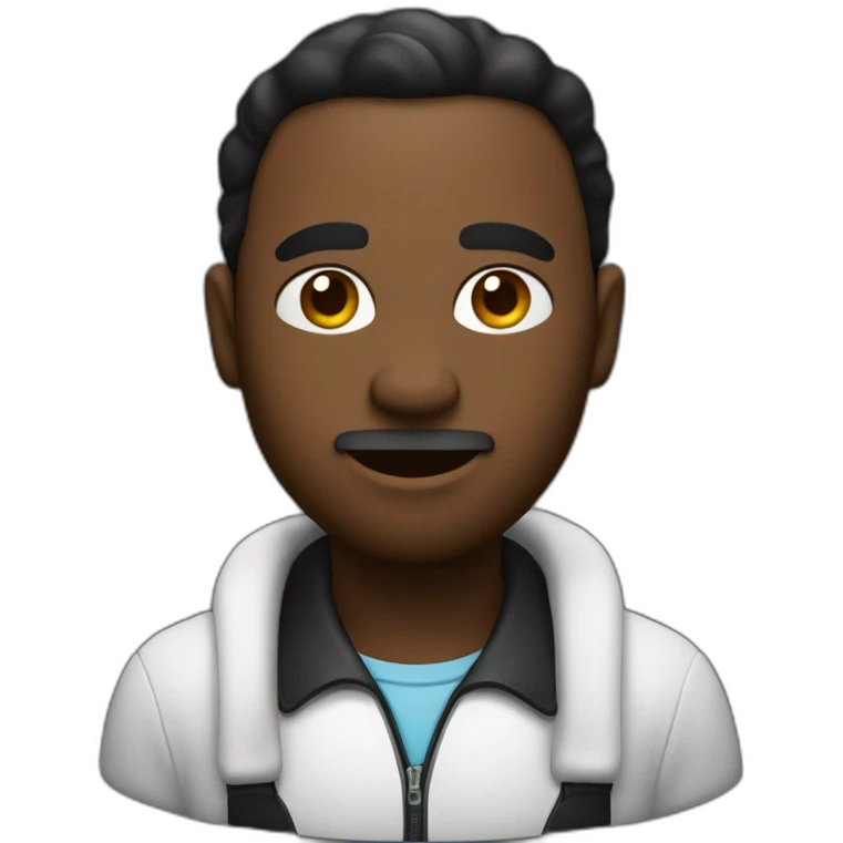 un homme noire avec de un liquide blanc sur la joue emoji