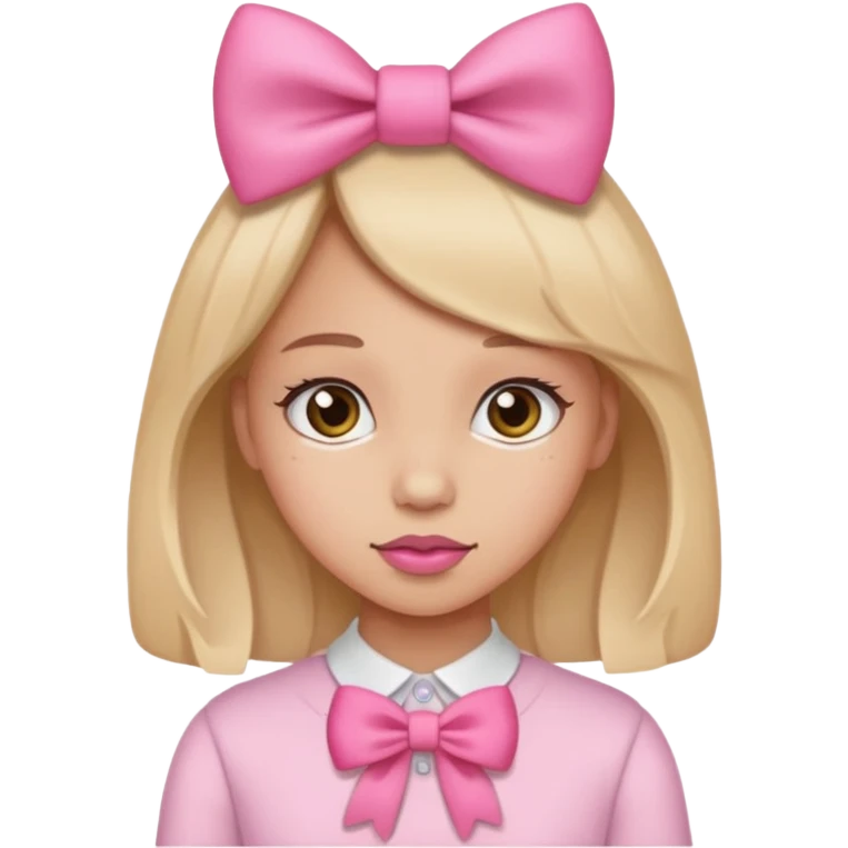 Una chica con moño Rosa para girls emoji