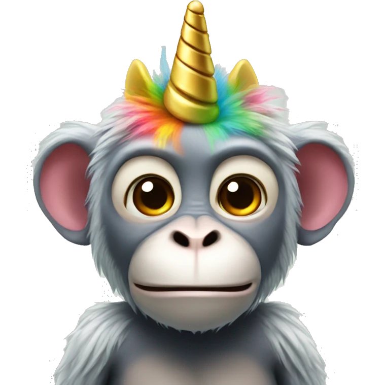 rainbow monkey with unicorn horn emoji