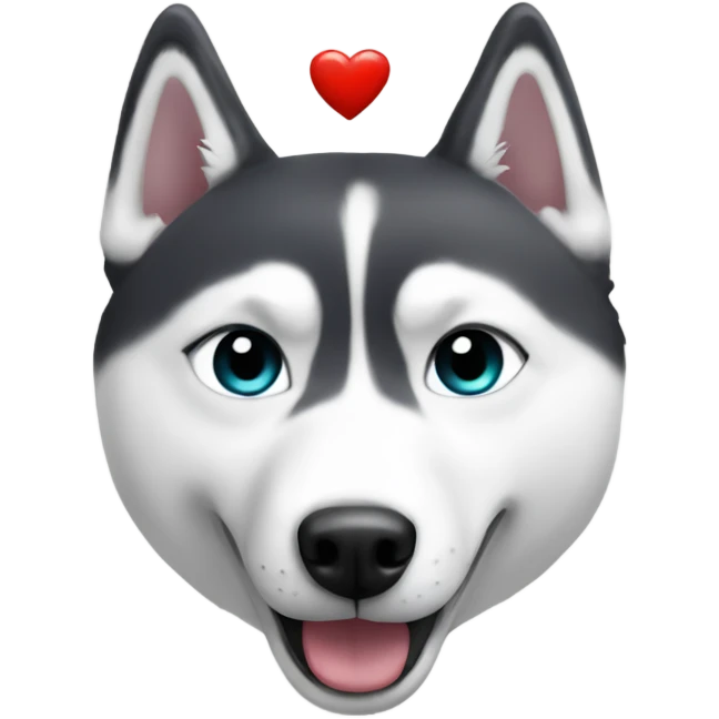 Husky hand heart emoji