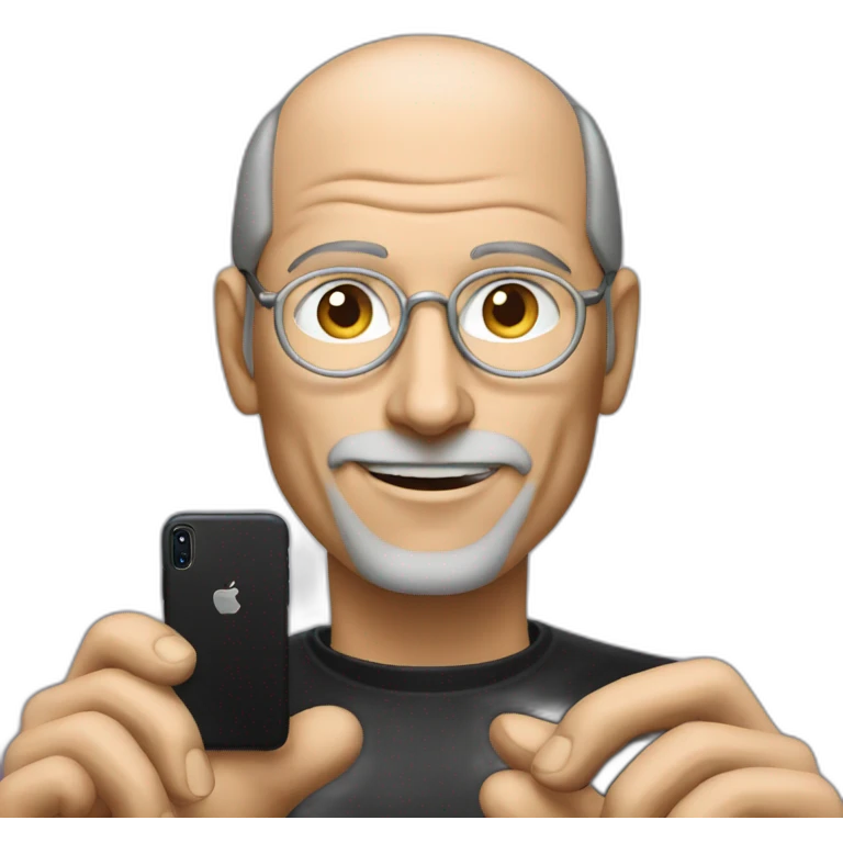 steve jobs using android phone emoji