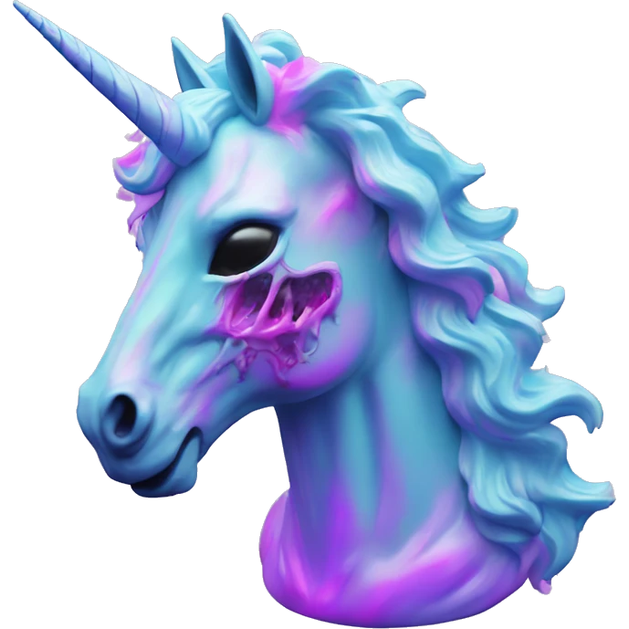 Vaporwave zombie vinyl unicorn holographic  emoji