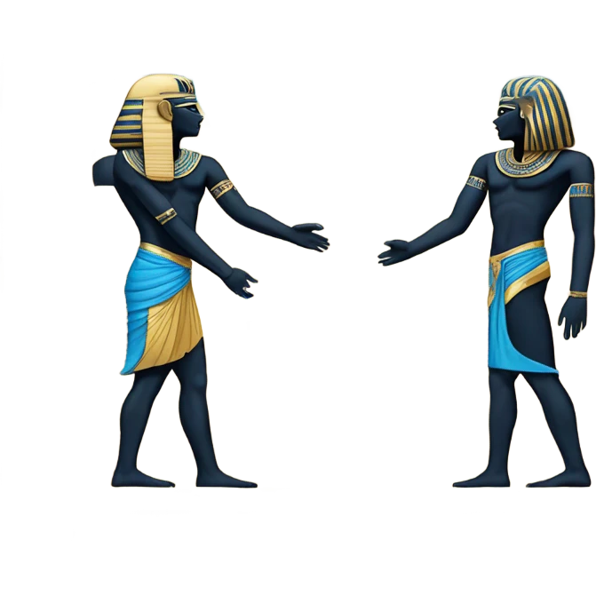 egypt sarcophagus coffie gold blue white black full body  emoji
