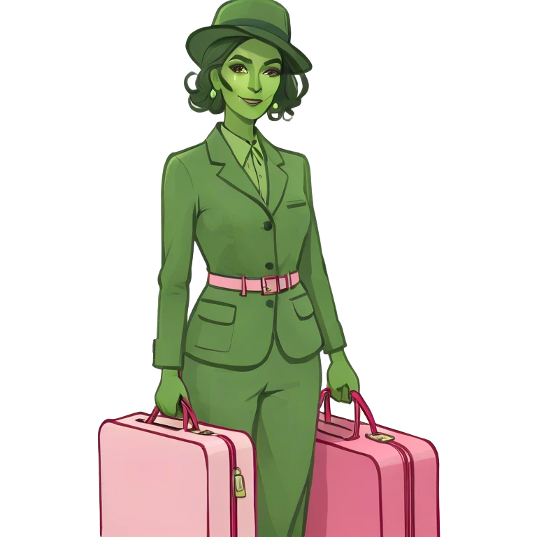 Woman with pink Suitcase emoji