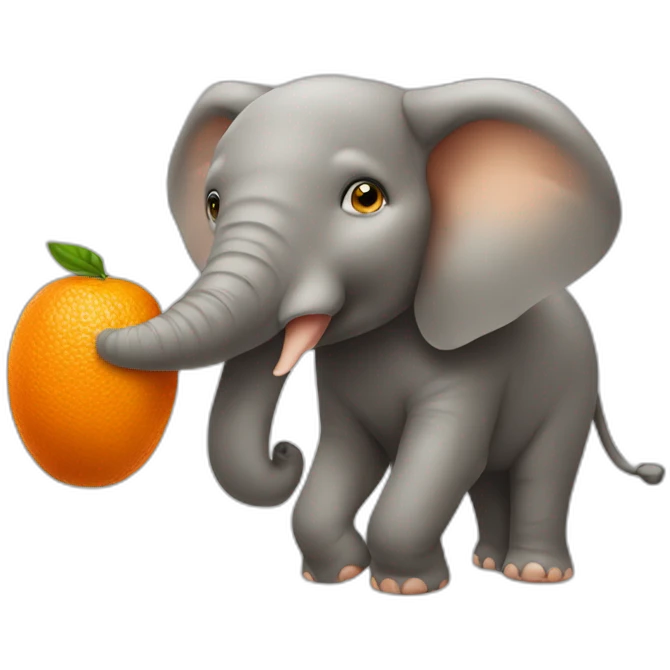 Shushing an orange elephant  emoji