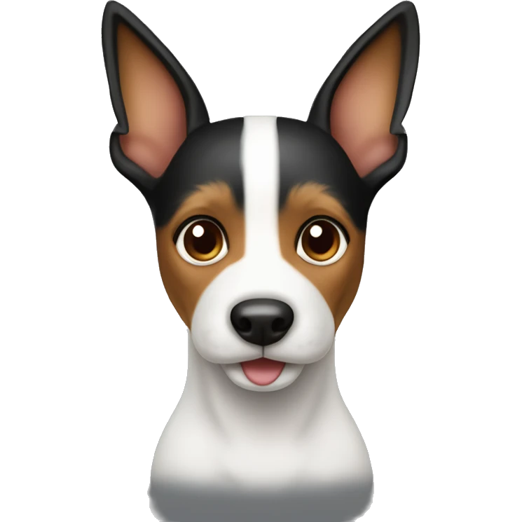 Perrito toy Fox terrier animado de color negro con marrón y con blanco  emoji