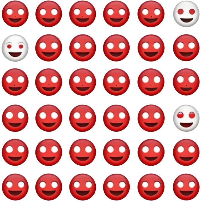 Нужно создать эмоджи пак для фрилансера в цветовой гамме красный, белый и марсала (бардово-фиолетовый). Чтобы все эмодзи были в одном стиле emoji