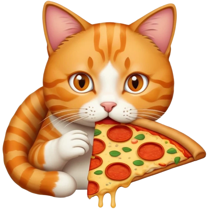 A cat with eating pizza  emoji