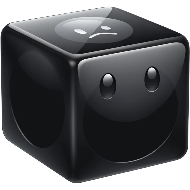 black cube in glass style emoji