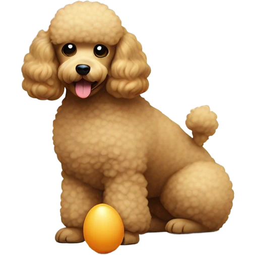 poodle eating an egg farting emoji