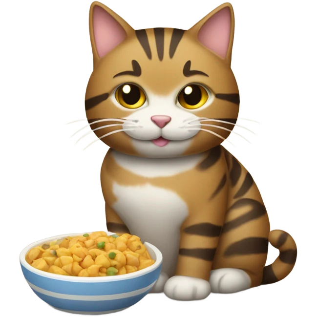 Tabby cat painting food emoji