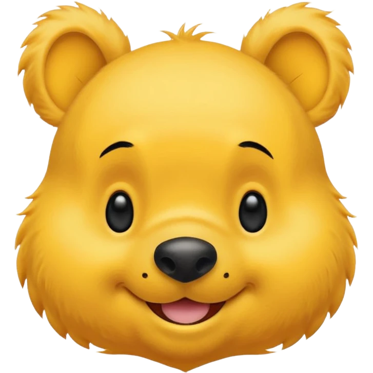 make a cute winee the pooh emoji only one pair of eye brows and only the face no body and no shirt and no being naked no fair emoji