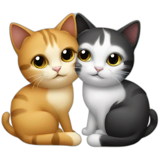 Two cats yin yang emoji