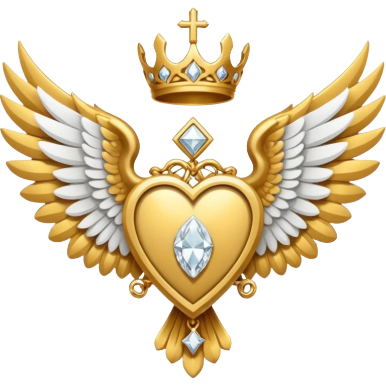 holy saint emblem with white wings and diamond in the middle emoji