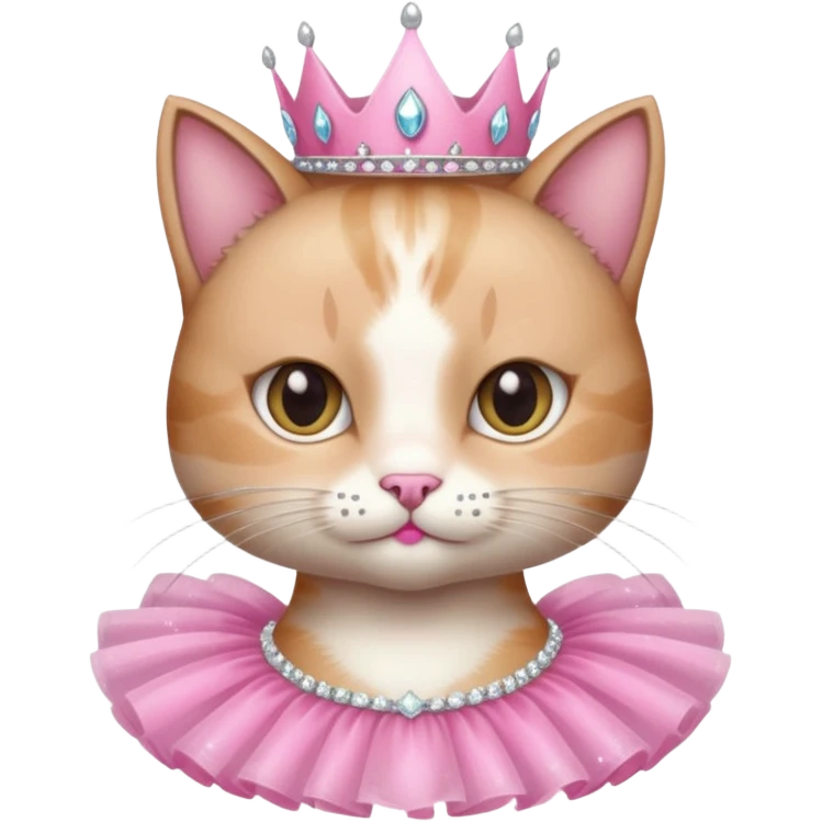 Cat with a tutu and tiara emoji