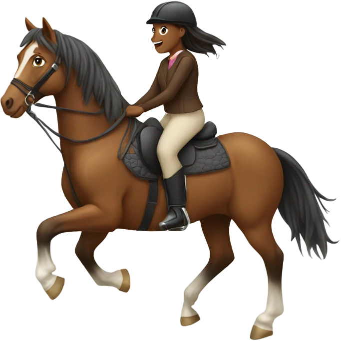Horse with girl riding it emoji