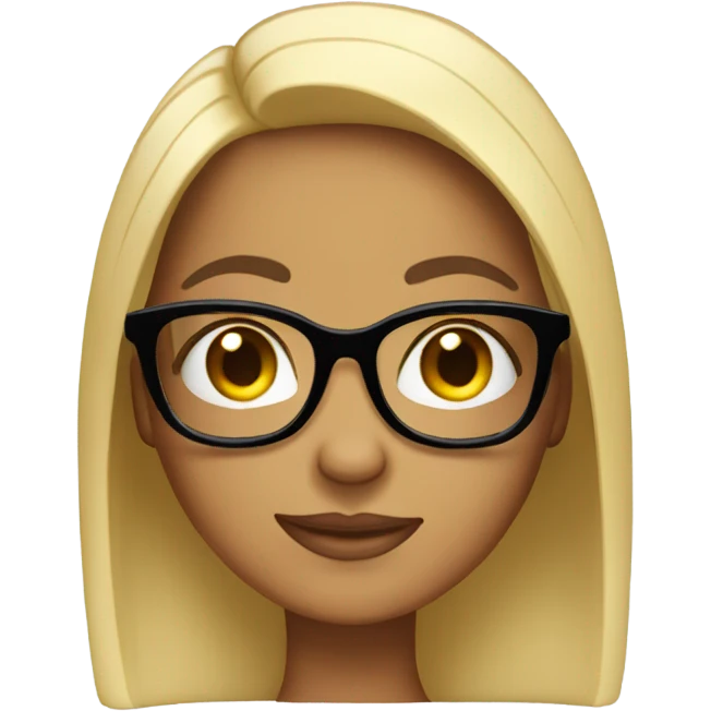 Tanned girl with glasses and straight black hair emoji