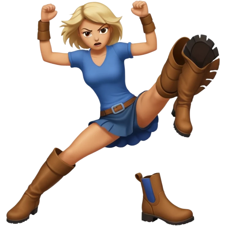 Woman angry kickin emoji
